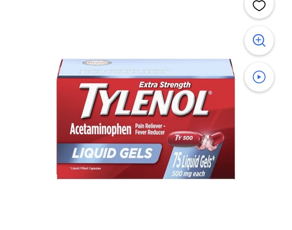 Tylenol extra strength 500 mg 75 Liquid Gels