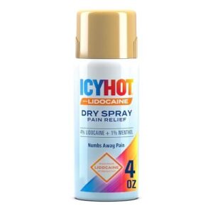 Icy Hot - Spray Seco para Alivio del Dolor con Lidocaína 4% y Mentol 1% 120 mL