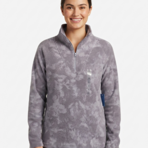 Columbia - Polerón lila con estampado tie-dye y cierre de medio cuello